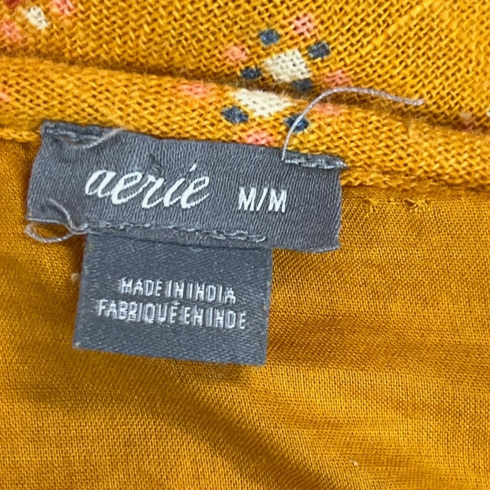 AERIE M Marigold Shoulder Tie Layered Romper Summer Vacation - Picture 11 of 13